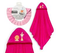 Interbaby - Capa de Baño Bebé + Gorro Ajustable | Toalla con Capucha 100% Algodón, Unisex | Suave, Secado Rápido | Ideal para Recién Nacidos, Bebes y Niños Pequeños | Diseño León Jirafa Pajarito