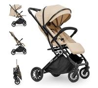 Interbaby - Cochecito de caña de viaje | Cochecito compacto del nacimiento a 48 meses o 22 kg | Botón de plegado rápido, amortiguadores, Capota XXL intercambiable, reposabrazos | Cochecito Beige