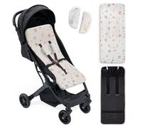 Interbaby Colchoneta Silla Paseo Universal para Verano | Safari Beige | Transpirable y Cómoda | Funda Carro Bebe 100% Algodón, 84x34cm, Protectores para Arnés