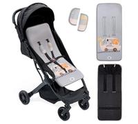 Interbaby Colchoneta Silla Paseo Universal para Verano | Safari Tours Gris | Transpirable y Cómoda | Funda Carro Bebe 100% Algodón, 84x34cm, Protectores para Arnés