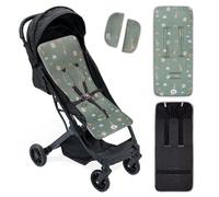 Interbaby Colchoneta Silla Paseo Universal para Verano | Safari Verde | Transpirable y Cómoda | Funda Carro Bebe 100% Algodón, 84x34cm, Protectores para Arnés