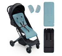 Interbaby Colchoneta Silla Paseo Universal para Verano | Transpirable y Cómoda | Funda Carro Bebe 100% Algodón, 84x34cm, Protectores para Arnés | Funda Silla Paseo Liso Verde