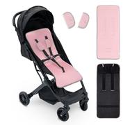 Interbaby Colchoneta Silla Paseo Universal para Verano | Transpirable y Cómoda | Funda Carro Bebe 100% Algodón, 84x34cm, Protectores para Arnés | Funda Silla Paseo Liso Rosa