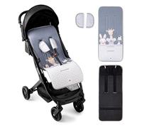 Interbaby Colchoneta Silla Paseo Universal para Verano | Transpirable y Cómoda | Funda Carro Bebe 100% Algodón, 84x34cm, Protectores para Arnés | Funda Silla Paseo Animales Acuarela