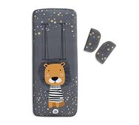 Interbaby Colchoneta Silla Paseo Universal para Verano | Transpirable y Cómoda | Funda Carro Bebe 100% Algodón, 84x34cm, Protectores para Arnés | Funda Silla Paseo León