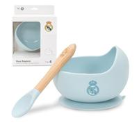 Interbaby - Cuenco y Cuchara Infantil de Silicona Real Madrid Azul|Apto para Microondas |Apto para Lavavajillas|Libre de BPA