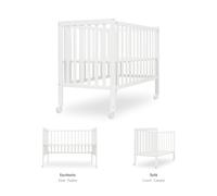 Interbaby Cuna Bebé Convertible en Escritorio 124x63x93 cm | Cómoda, Montaje Rápido | Cuna Colecho con Lateral Móvil, Barandilla, Ruedas con Freno, Blanco, Basic