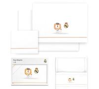 Interbaby - Juego de sábanas para Minicuna Real Madrid - Juego de Sábanas 3 Piezas con León y Escudo Bordado - 100% Algodón Suave y Transpirable - Producto Oficial para Bebé Recién Nacido