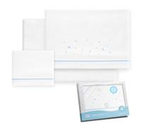 Interbaby - Juego Sabanas Carrito Bebe 40x80 Algodón 100% | Sabana Cuna Franela, Cálida | Incluye Sabana Bajera, Encimera y Funda de Almohada | Ideal para Invierno | Estrellas Luna Blanco/Azul