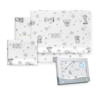 Interbaby - Juego Sabanas Carrito Bebe 40x80 Poliester 100% | Sabana Cuna Coralina, Cálida | Incluye Sabana Bajera, Encimera y Funda de Almohada | Ideal para Invierno | Koala Blanco/Azul