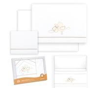 Interbaby - Juego Sabanas Minicuna 50x80 Algodon 100% | Sabanas Cuna Bebe | Incluye Sabana Bajera, Encimera y Funda de Almohada | Ideal para Primavera, Verano | Cigüeña Oso Blanco/Beige