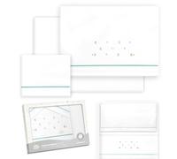 Interbaby - Juego Sabanas Minicuna 50x80 Algodon 100% | Sabanas Cuna Bebe | Incluye Sabana Bajera, Encimera y Funda de Almohada | Ideal para Primavera, Verano | Estrella Luna Multicolor Blanco/Verde