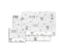 Interbaby - Juego Sabanas Minicuna 50x80 Poliester 100% | Sabana Cuna Bebe Coralina, Cálida | Incluye Sabana Bajera, Encimera y Funda de Almohada | Ideal para Invierno | Koala Blanco/Rosa