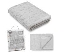 Interbaby - Manta Bebé Recien Nacido | Extrasuave de Sherpa grabada Conejitos, Cómoda, Cálida | Manta Meses Bebé 80x110cm, Unisex, Para Cunas, Carritos