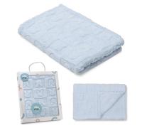 Interbaby - Manta Bebé Recien Nacido | Extrasuave de Sherpa grabada Conejitos, Cómoda, Cálida | Manta Meses Bebé 80x110cm, Unisex, Para Cunas, Carritos