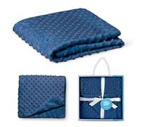 Interbaby - Manta Bebe Recien Nacido | Mantita Bebe 100% Poliéster, Terciopelo, Suave, Cómoda, Cálida | Manta Meses Bebe 80x110cm, Unisex, para Cunas, Carritos | Marino