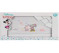 Interbaby MN003-18 - Sábanas Cuna Disney Minnie, Blanco y Gris