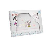 Interbaby Mn007-12 - Sábanas Maxicuna Disney Minnie Blanco y Rosa, 70/80 x 130/140 cm