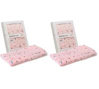 Interbaby Muselina Bambu Bebe 120x120cm | Gasas para Bebes Recien Nacidos, Lactancia, Toalla, Manta | Muselinas Bebe Cómoda, Suave, Transpirable | Diseño Cabaña Rosa (Paquete de 2)
