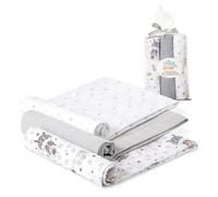 Interbaby Muselinas Bebe Algodon 80x80cm | Pack 3 Gasas para Bebes Recien Nacidos, Lactancia, Toalla, Manta | Muselinas Bebe Cómoda, Suave, Transpirable | Diseño Paracaidista Gris