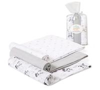 Interbaby Muselinas Bebe Algodon 80x80cm | Pack 3 Gasas para Bebes Recien Nacidos, Lactancia, Toalla, Manta | Muselinas Bebe Cómoda, Suave, Transpirable | Diseño Panda Gris