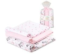 Interbaby Muselinas Bebe Algodon 80x80cm | Pack 3 Gasas para Bebes Recien Nacidos, Lactancia, Toalla, Manta | Muselinas Bebe Cómoda, Suave, Transpirable | Diseño Panda Rosa