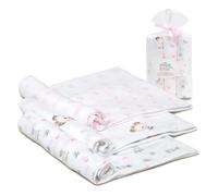 Interbaby Muselinas Bebe Algodon 80x80cm | Pack 3 Gasas para Bebes Recien Nacidos, Lactancia, Toalla, Manta | Muselinas Bebe Cómoda, Suave, Transpirable, Rosa