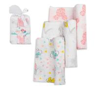 Interbaby Muselinas Bebe Algodon 80x80cm | Pack 3 Gasas para Bebes Recien Nacidos, Lactancia, Toalla, Manta | Muselinas Bebe Cómoda, Suave, Transpirable | Diseño Minnie