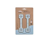 Interbaby - Pack 2 Sujeta Baberos Bebe Silicona | Para Bebes, Útil para Pañuelos, Servilletas | Sujeta Babero Silicona Cómodo, Sencillo, Sin BPA | Azul Grisaceo