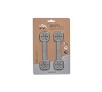 Interbaby - Pack 2 Sujeta Baberos Bebe Silicona | Para Bebes, Útil para Pañuelos, Servilletas | Sujeta Babero Silicona Cómodo, Sencillo, Sin BPA | Gris Petroleo