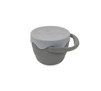 Interbaby - Porta Snacks Infantil Silicona | Fiambrera Infantil Antiderrame, Resistente, para Niños Pequeños | Taza Infantil Cómoda, Plegable, Ajustable, Sin BPA | Gris Petroleo