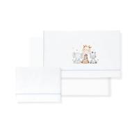 Interbaby - Sábanas Bebé 100% Algodón Coche/Moisés/CAPAZO - Jirafa Elefante Conjunto 3 Pcs, Bajera+encimera+Funda Almohada - Hecho en España