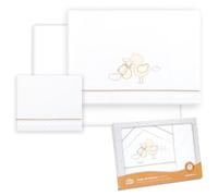 Interbaby - Sábanas Bebé Algodón - Coche/Moisés/Capazo - Cigüeña Oso - Conjunto 3Pcs. Bajera + Encimera + Funda Almohada