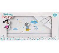 Interbaby - Sábanas Disney Mickey Minicuna Algodón Blanco y Gris, MK006-18