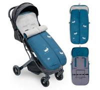 Interbaby Saco Silla Paseo Universal Saco Bebe Invierno Suave, Cálido, Afelpado | Saco Carro Bebe Invierno Desmontable, Doble Apertura, Lavado Fácil, Materiales Antialérgicos, Perritos Azul