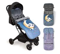 Interbaby Saco Silla Paseo Universal Saco Bebe Invierno Suave, Cálido, Afelpado | Saco Carro Bebe Invierno Desmontable, Doble Apertura, Lavado Fácil, Materiales Antialérgicos, Panda Luna Gris