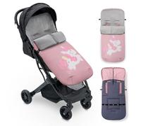 Interbaby Saco Silla Paseo Universal Saco Bebe Invierno Suave, Cálido, Afelpado | Saco Carro Bebe Invierno Desmontable, Doble Apertura, Lavado Fácil, Materiales Antialérgicos, Unicornio Rosa
