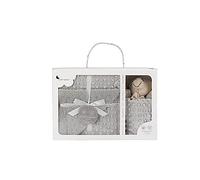 Interbaby SET bebé Manta Scherpa con Dou Dou Oso, gris