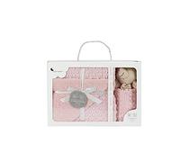 Interbaby SET bebé Manta Scherpa con Dou Dou Oso, rosa
