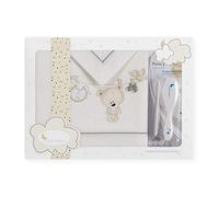INTERBABY - Set de Sábanas Tendedero Oso Peine y Cepillo Beige