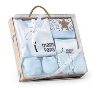 Interbaby Set Regalo Bebé 5 Piezas, modelo, Love Mama - Papa, Azul