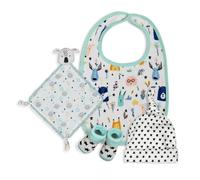 Interbaby - Set Regalo Recién Nacido modelo Koala - De 0 a 6 meses aprox - Conjunto Set 4 piezas compuesto por Gorro, Dou Dou, Babero y unos peucos.