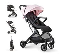 Interbaby Silla de Paseo Ligera Bebé 22 kg Cabina Avión, Compacta (Rosa) | Silla plegado automático una mano, cabina avión, capota XXL, respaldo reclinable, suspensión 4 ruedas