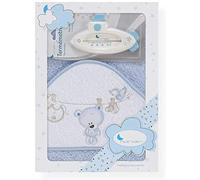 Interbaby T1182-01 - Capa de baño TENDERO OSO azul con Termómetro, unisex