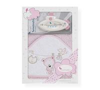Interbaby T1182-02 - Capa de baño TENDERO OSO rosa con Termómetro, unisex
