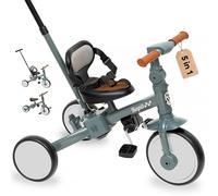 Interbaby Triciclo Evolutivo Bebé 5 en 1 | Triciclo Bebé 1 Año Convertible en Bicicleta sin Pedales | Bici Bebé y Correpasillos 1-5 Años | Ajustable, Transformable y Estable (Gris)