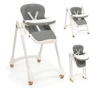 Interbaby Trona Bebe Evolutiva | Trona Plegable 6-36 meses, Máximo 25 kg, Aluminio | Silla Bebe Respaldo 4 Posiciones, Patas y Bandeja Regulables, Arnés de Seguridad | Practic Gris