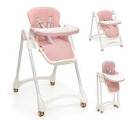 Interbaby Trona Bebe Evolutiva | Trona Plegable 6-36 meses, Máximo 25 kg, Aluminio | Silla Bebe Respaldo 4 Posiciones, Patas y Bandeja Regulables, Arnés de Seguridad | Practic Rosa