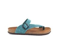 Interbios 9511 Chancla de Dedo con Hebilla Regulable Toda de Piel súper cómoda para: Hombre Color: Tejano Talla: 46