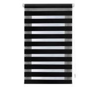 INTERBLIND | Estor Noche y Día EasyFix - Instalación SIN Herramientas - Tamaño 130x180 (Ancho x Alto) - SIN Taladro - Tamaño Tela 127x175 - Negro